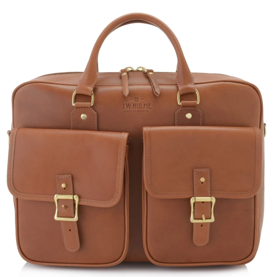 J. W. Hulme Co Premium Editor Briefcase with Detachable Trolley Sleeve for Travel & Business