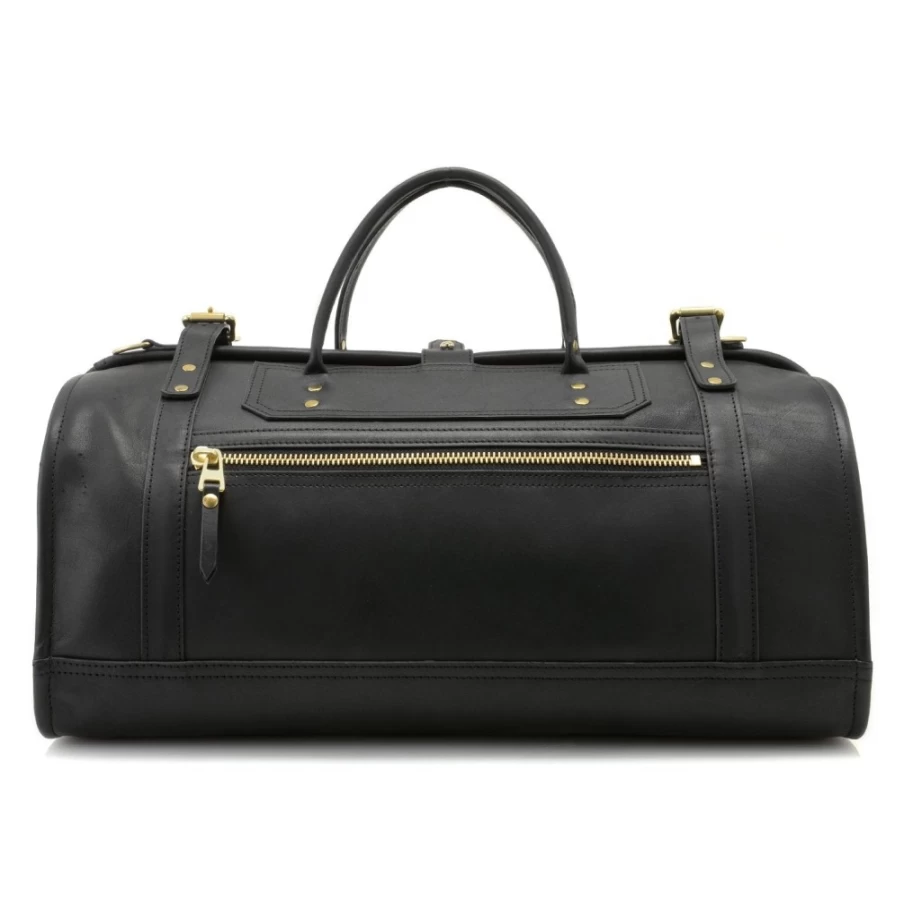 J. W. Hulme Co Gladstone Duffel Bag - Black Heritage Leather Travel Duffle