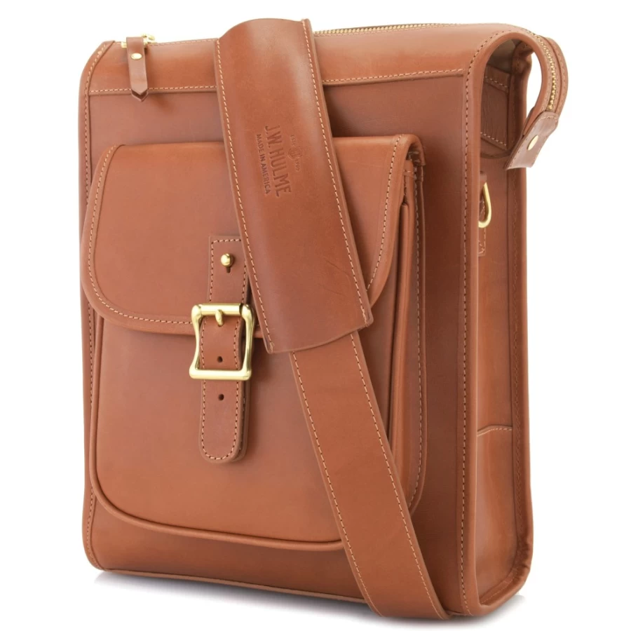 J.W. Hulme Co. Genuine Leather Editor Correspondent Bag - Vintage Style Briefcase for Professionals