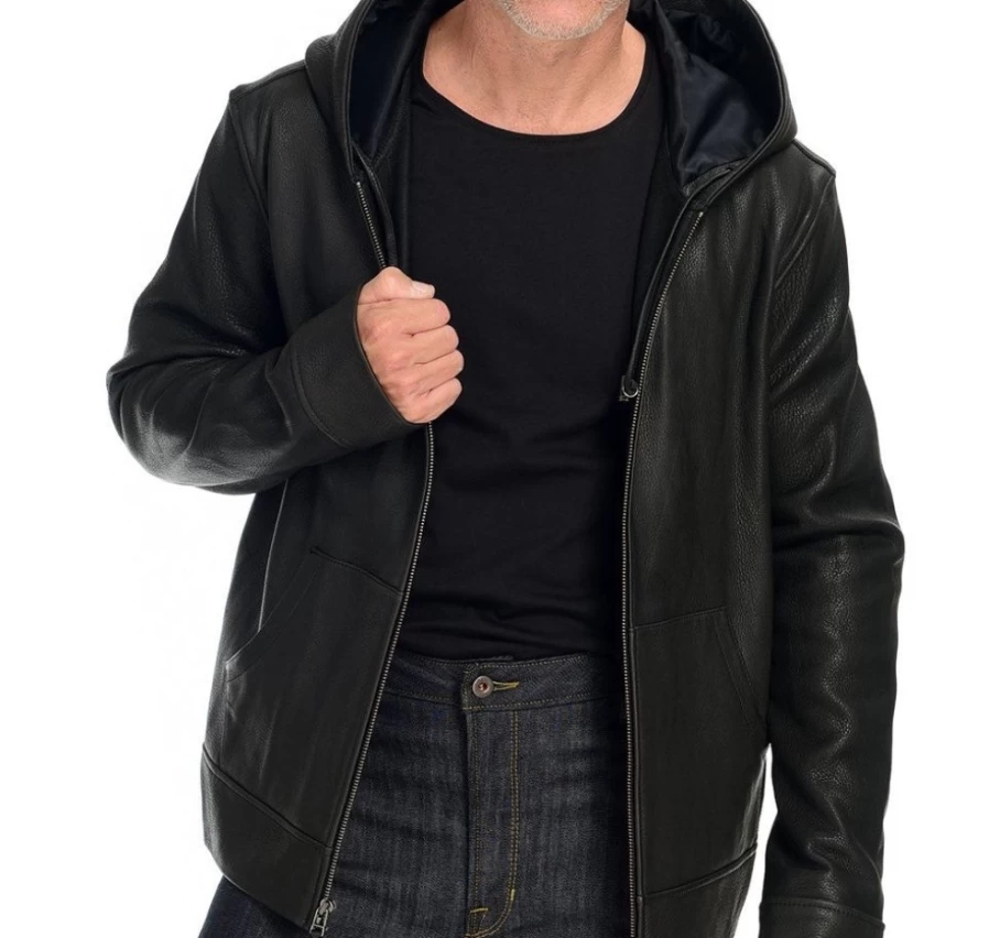 Men's Premium Deerskin Hoodie by J. W. Hulme Co – Luxe Soft Leather Jacket for Stylish Comfort