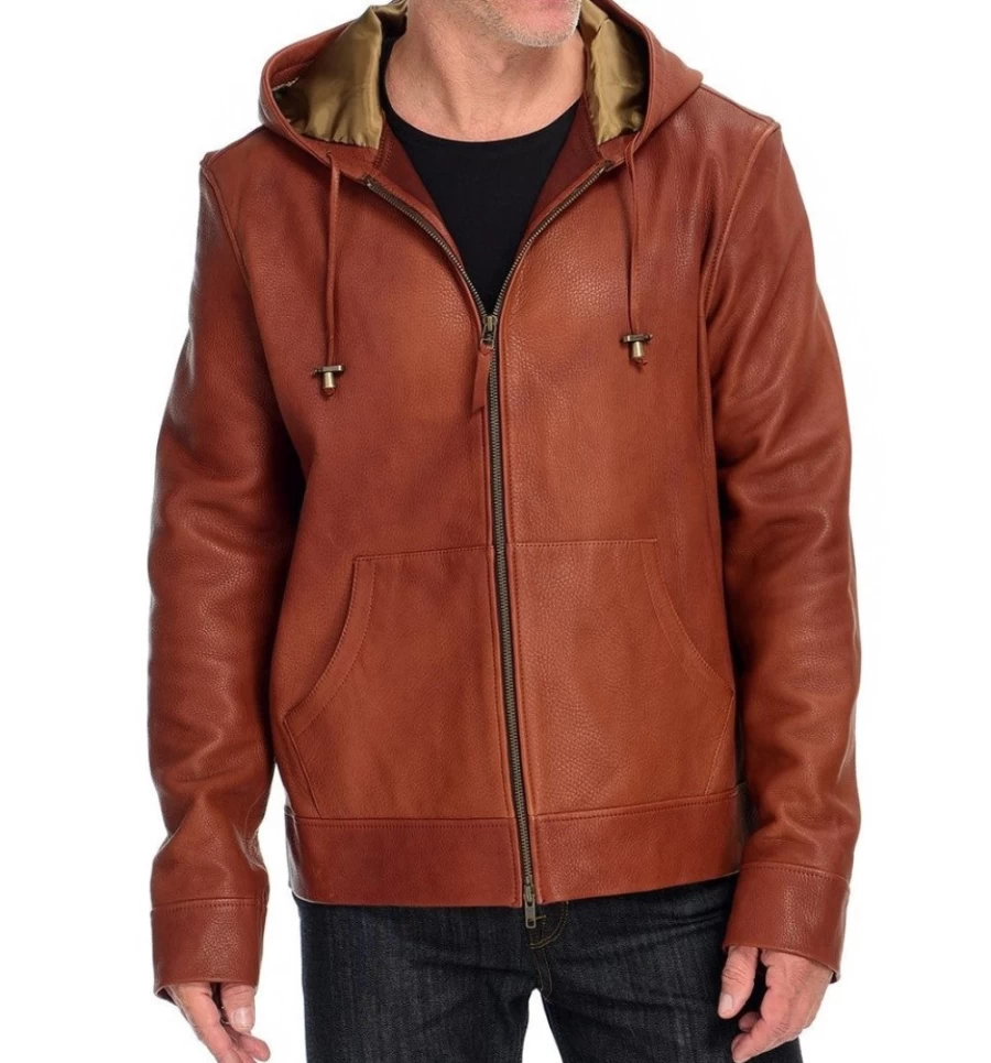 Men's Premium Deerskin Hoodie by J. W. Hulme Co – Luxe Soft Leather Jacket for Stylish Comfort
