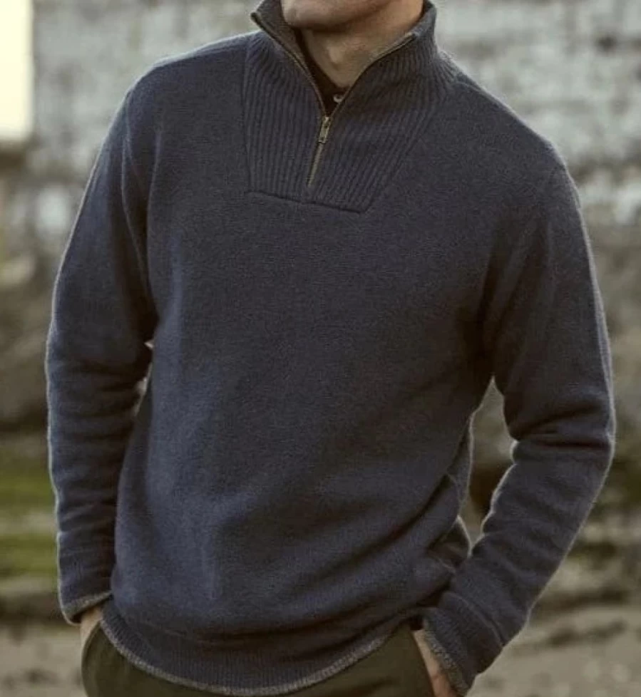 J. W. Hulme Co Men's Lambswool Knitted Half Zip Sweater - Irelandseye Style