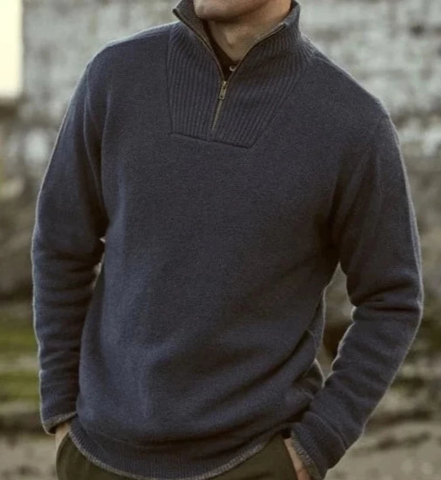 J. W. Hulme Co Men's Lambswool Half Zip Knit Sweater - Irelandseye Style