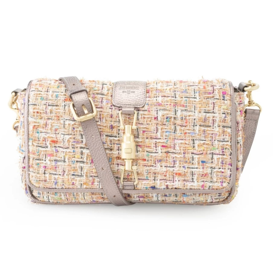 J. W. Hulme Co Maureen Genuine Leather & Tweed Crossbody Bag for Women