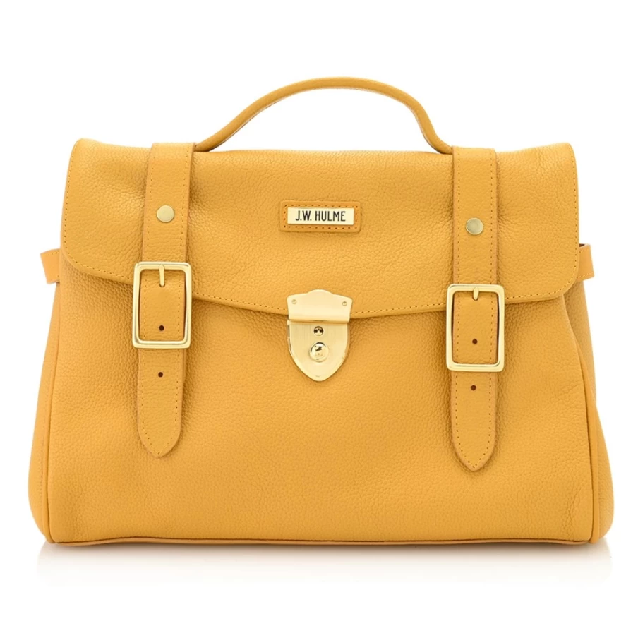 J. W. Hulme Co Blair Pebble Leather Lock Satchel Handbag for Women