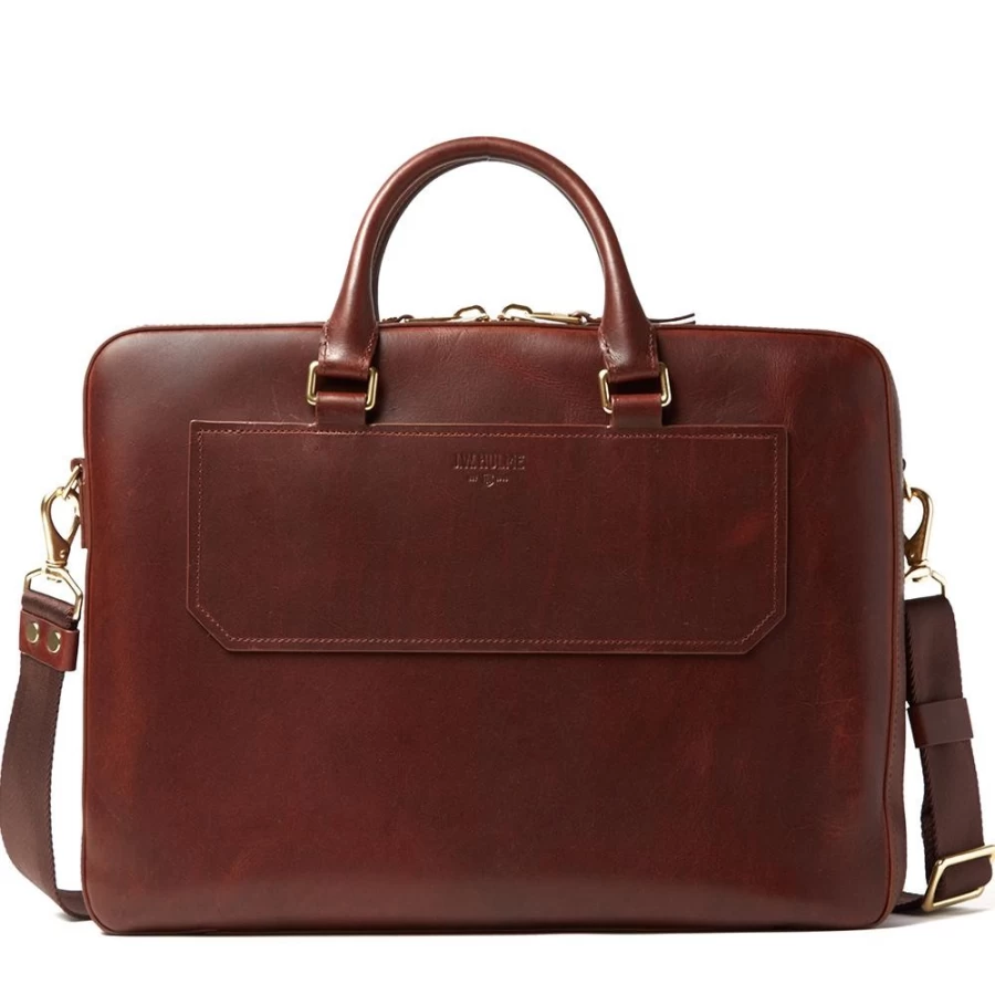 J. W. Hulme Co Fremont Briefcase in American Heritage Leather – Premium Handcrafted Men's Work Bag