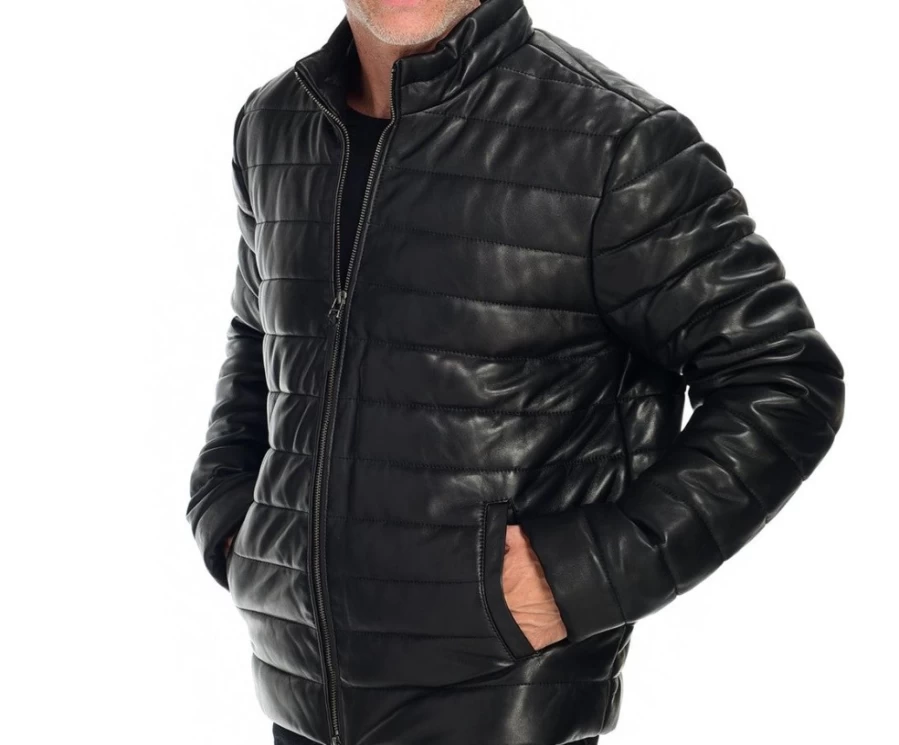 J. W. Hulme Co Men's Lambskin Puffer Jacket – Premium Leather Winter Coat for Men