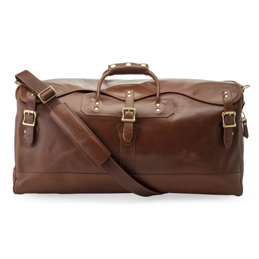 J. W. Hulme Co Classic Large Duffel Bag - Premium Leather Travel Duffle for Men & Women