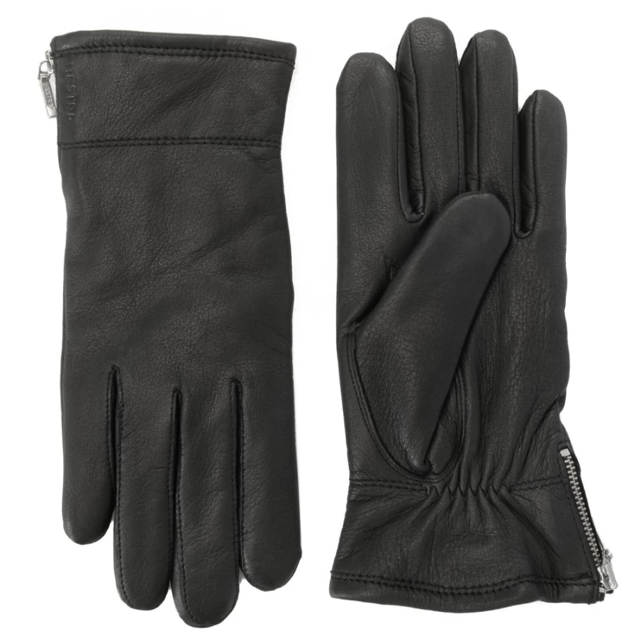 J. W. Hulme Co Men's Hestra Charlene Deerskin Leather Zip Gloves for Winter Warmth