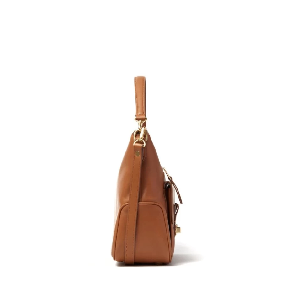 J. W. Hulme Co Stella Satchel Handbag in Walnut Hanover Leather