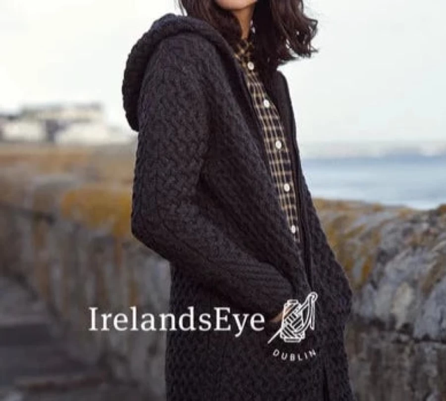 J. W. Hulme Co Women's Navy Coolquay Trellis Hooded Sweater | Irelandseye Design