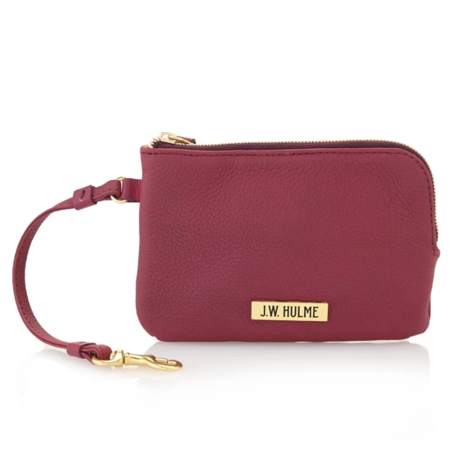 J.W. Hulme Co Pebble Leather Pearl Zip Wristlet Pouch - Premium Handmade Leather Wristlet for Women