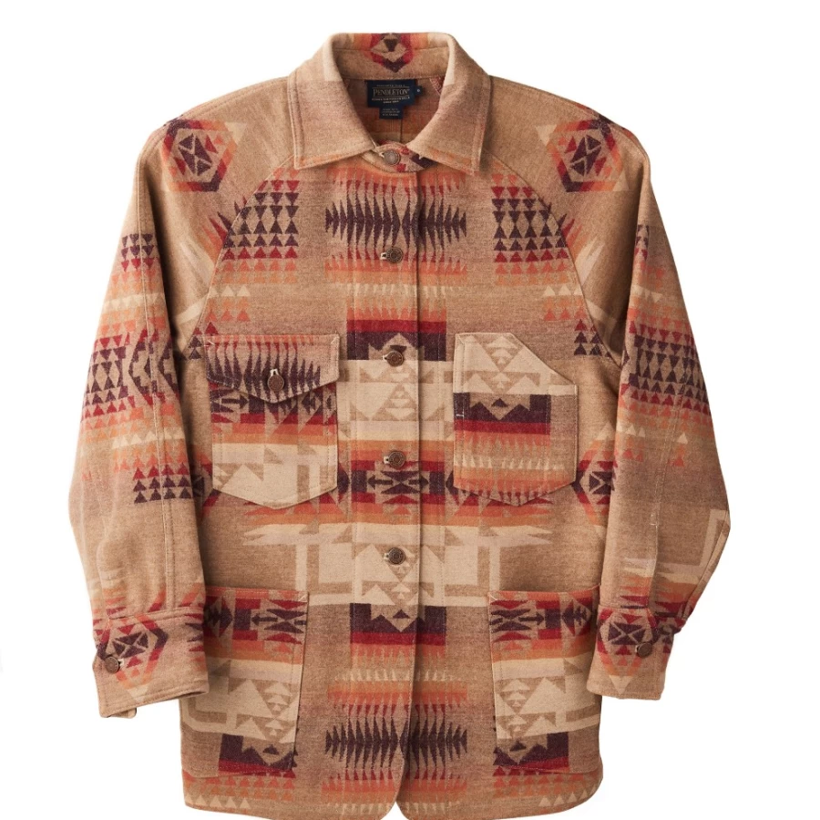 J. W. Hulme Co Men's Pendleton Vintage Wool Work Jacket in Tan Jacquard
