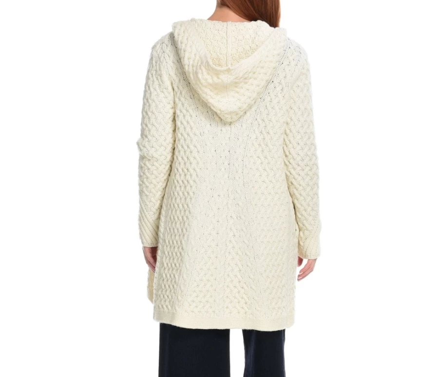 J. W. Hulme Co Men's Natural Coolquay Trellis Hooded Sweater - Irelandseye Style