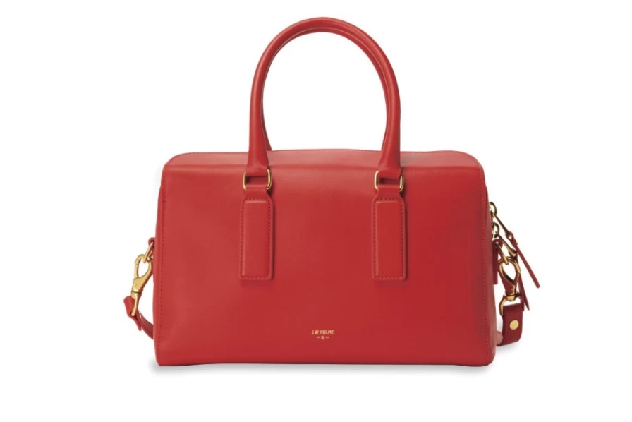 J. W. Hulme Co Audrey Satchel Handbag in Tiger Red Hanover Extra - Premium Leather Tote for Women