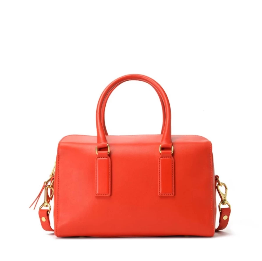 J. W. Hulme Co Audrey Satchel Handbag in Tiger Red Hanover Extra - Premium Leather Tote for Women