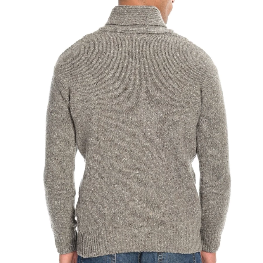 J. W. Hulme Co Men's Clonard Cable Knit Pullover with Shawl Collar - Irish Aran Sweater