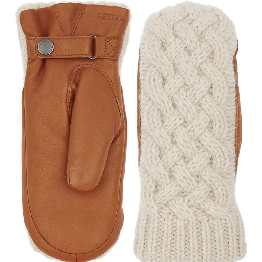 J. W. Hulme Co Men's Ragnhild Cable Knit Leather Mittens – Premium Winter Gloves
