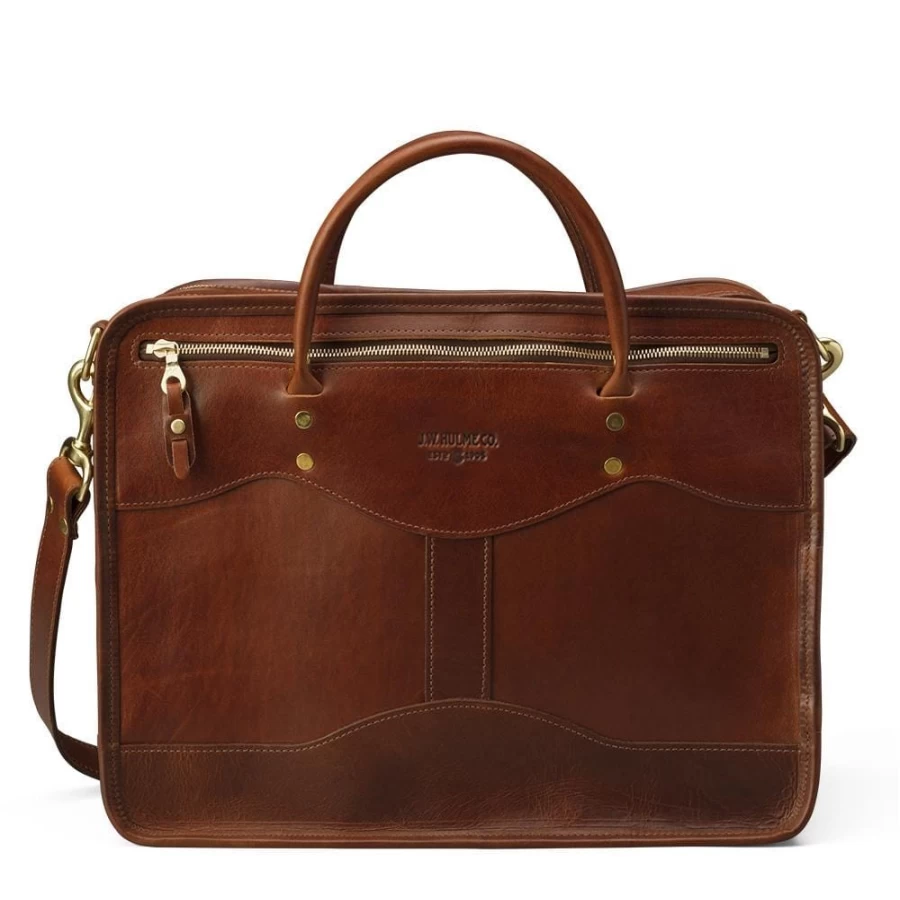 J. W. Hulme Co Oxford Street Overnight Briefcase in American Heritage Leather - Premium Travel Bag for Business & Weekend Trips