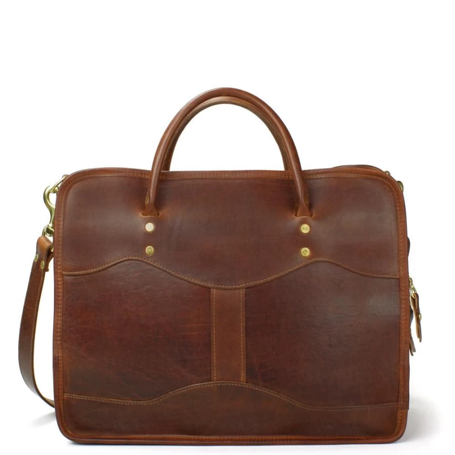 J. W. Hulme Co Oxford Street Overnight Briefcase in American Heritage Leather - Premium Travel Bag for Business & Weekend Trips