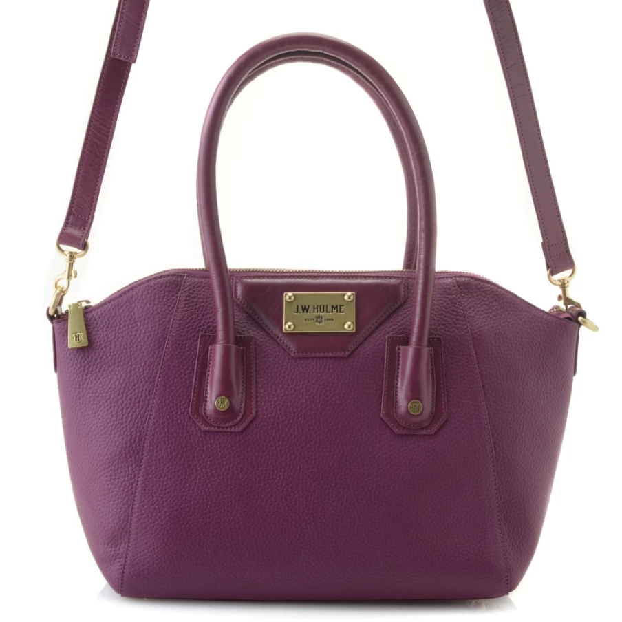 J.W. Hulme Co Skye Pebble Grain Leather Satchel Bag - Glazed Finish, Handcrafted Genuine Leather Crossbody or Shoulder Bag for Women & Men