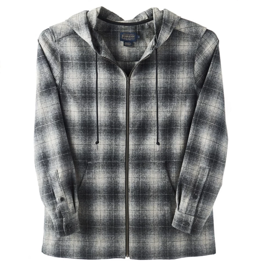 J. W. Hulme Co Men's Black Plaid Pendleton Boyfriend Zip Hoodie