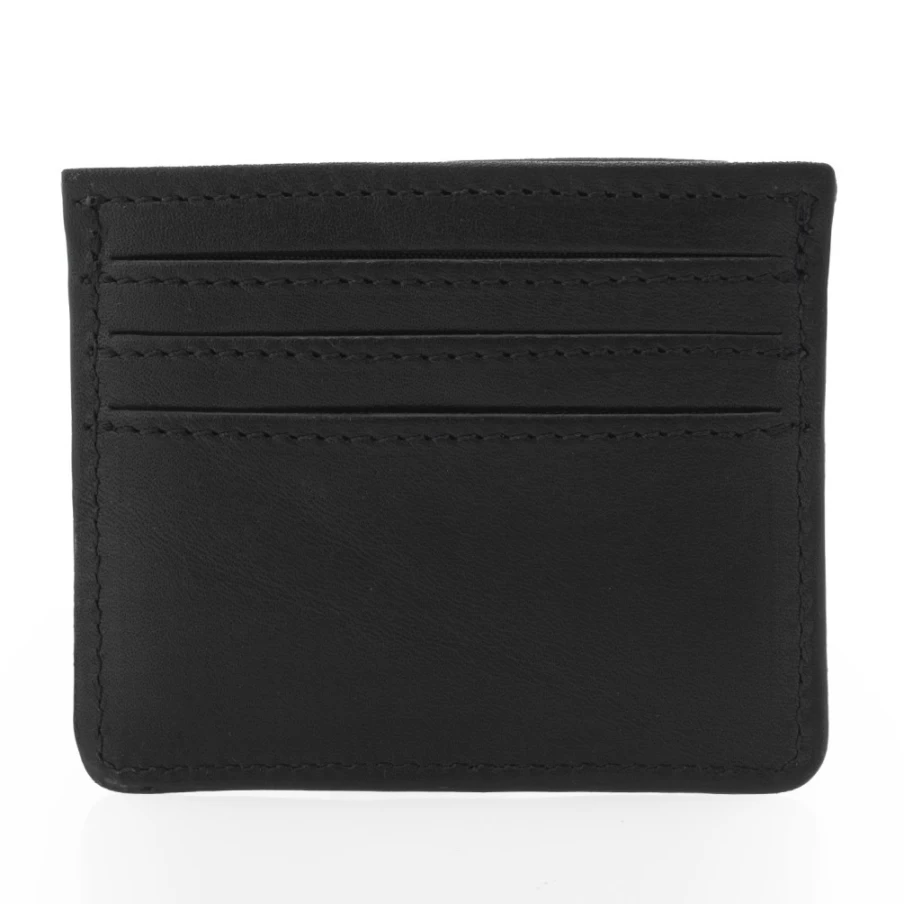 J. W. Hulme Co Black Hampden Slim Card Wallet – Minimalist RFID Blocking Leather Wallet for Men