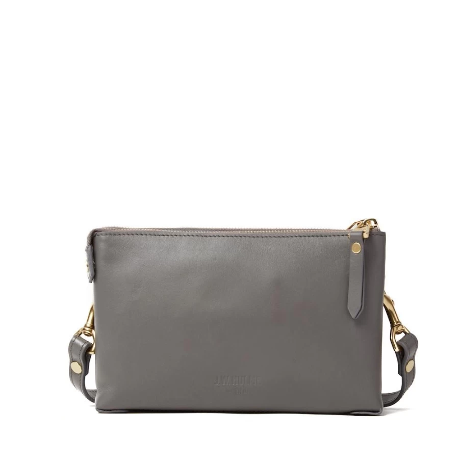 J. W. Hulme Co Hadley Double Zip Crossbody Bag - Genuine Leather Handmade Shoulder Purse for Women
