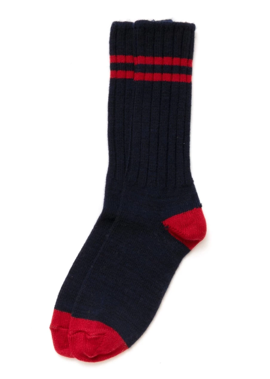 J. W. Hulme Co Men's Cashmere Double Stripe Socks - Luxury American-Made Winter Socks for Men