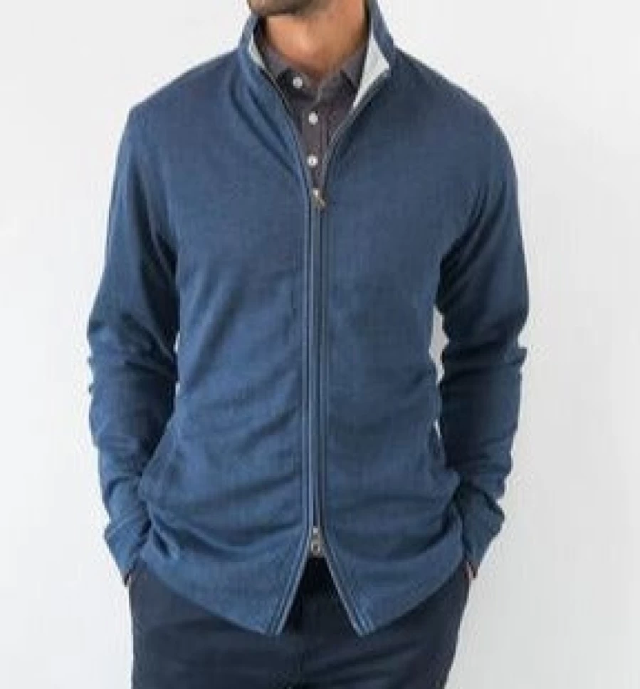Women's Navy Heather Full Zip Jacket by J. W. Hulme Co | Lightweight Water-Resistant Outerwear