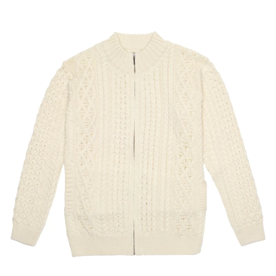 J. W. Hulme Co Men's Irelandseye Ardross Aran Wool Cardigan Sweater